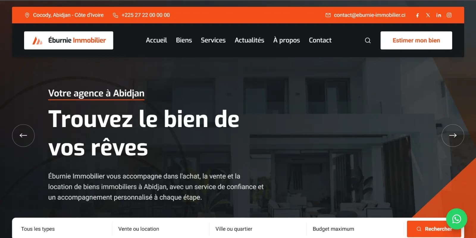 Aperçu principal du projet Éburnie Immobilier